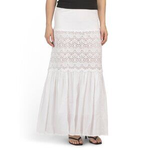 SOLITAIRE White Tiered Skirt